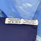 Hermes Carre 90 Concerto Blue Silk 100% Scarf — view 6