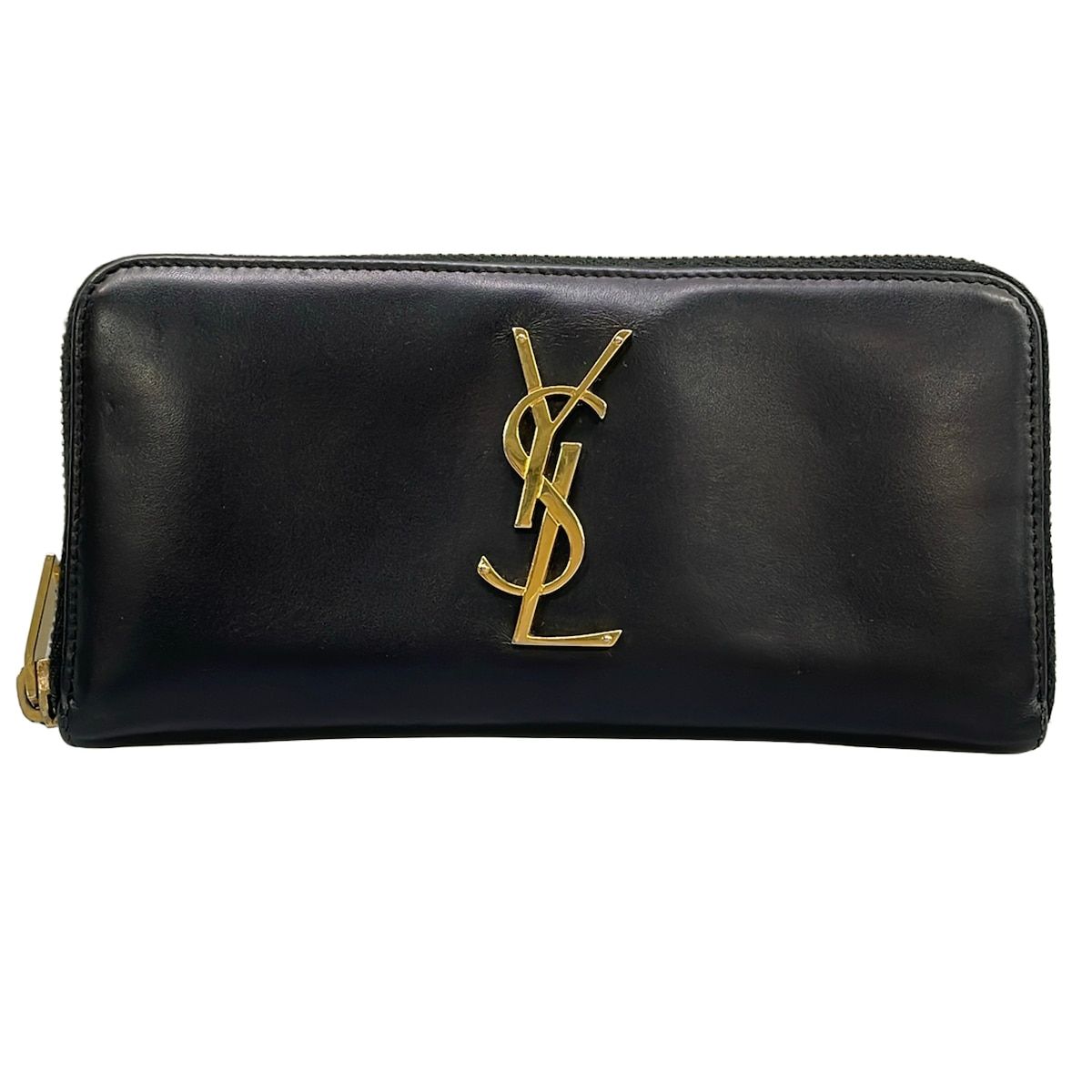 Saint Laurent Paris Wallet Black Zip Around Leather