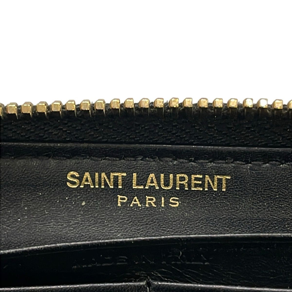 Saint Laurent Paris Wallet Black Zip Around Leather — view 5
