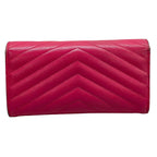 Saint Laurent Paris Wallet Monogram Large Flap Pink Zip Around Leather — view 2