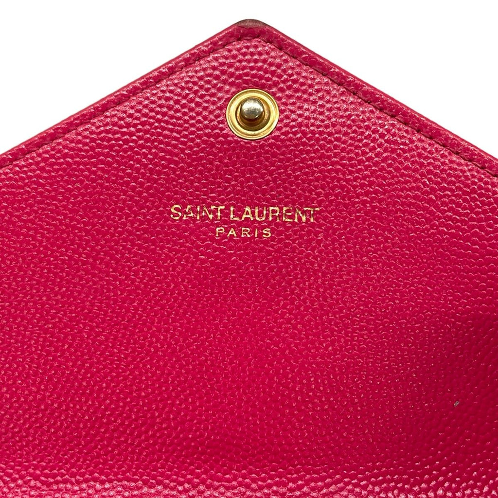Saint Laurent Paris Wallet Monogram Large Flap Pink Zip Around Leather — view 6