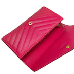 Saint Laurent Paris Wallet Monogram Large Flap Pink Zip Around Leather — view 3