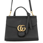Gucci Handbag GG Marmont Leather Bag 2-Way Black