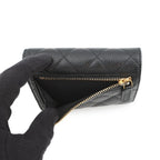 Chanel Trifold Wallet Classic Small Flap Lambskin Black — view 6