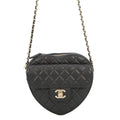 Chanel Chain Shoulder Bag Quilted Heart