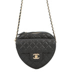 Chanel Chain Shoulder Bag Quilted Heart