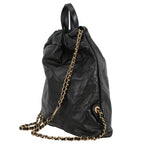 Chanel Backpack 22 Small Shiny Calfskin Black — view 2