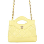 Chanel Chain Shoulder Bag CC Logo Quilted Lambskin Clutch