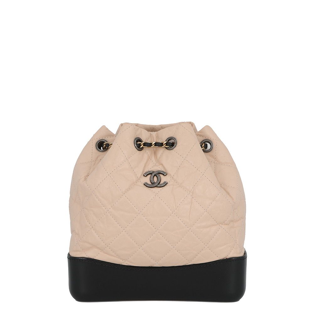 Chanel Backpack Gabriel de Small CC Logo Quilted Aged Calfskin Black