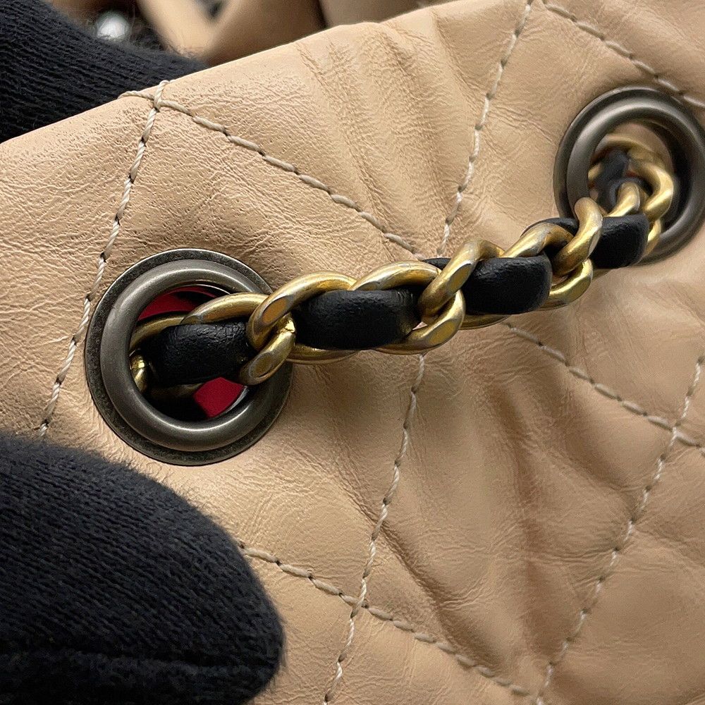 Chanel Backpack Gabriel de Small CC Logo Quilted Aged Calfskin Black — view 6