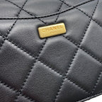 Chanel Chain Shoulder Bag Quilted CC Logo Lambskin Black — view 6
