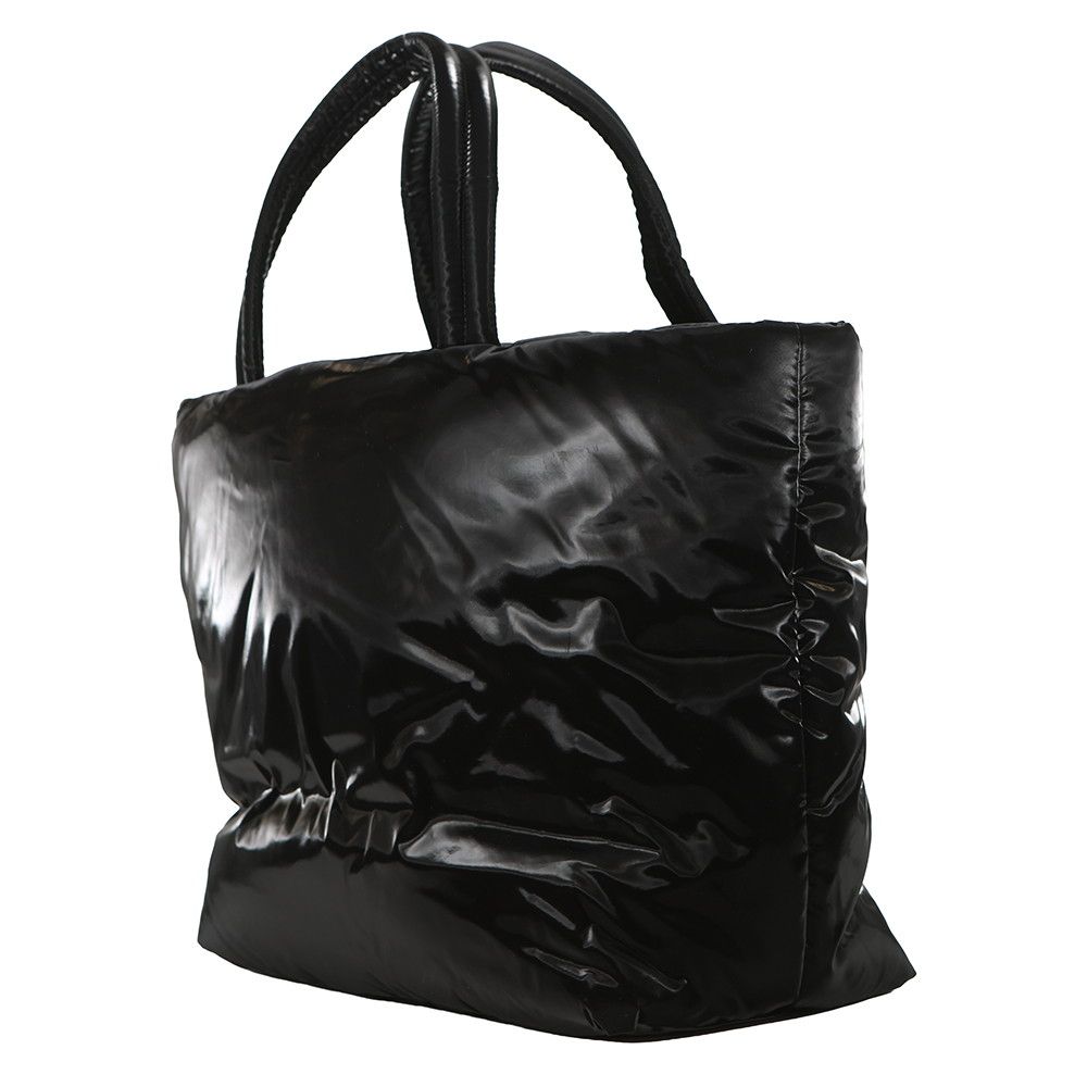 Saint Laurent Paris Tote Wide Puffer Logo Nylon Black — view 2