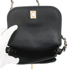 Chanel Chain Shoulder Bag Quilted CC Logo Grained Calfskin — view 6