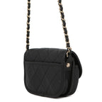 Chanel Chain Shoulder Bag Quilted CC Logo Grained Calfskin — view 2