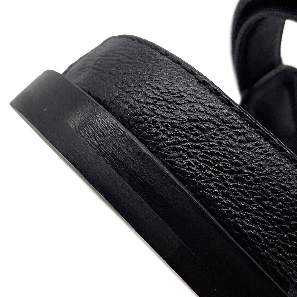Chanel Sandals CC Logo Quilted Leather 38c Shoes Black — view 7