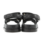 Chanel Sandals CC Logo Quilted Leather 38c Shoes Black — view 3
