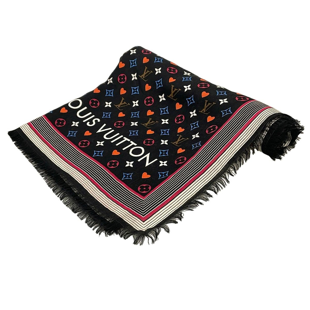 Louis Vuitton Shawl Game on Etole Noir Wool Scarf
