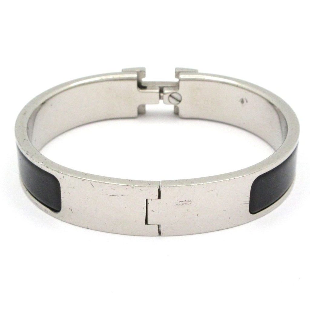 Hermes Bangle Click Silver Black Bracelet — view 3