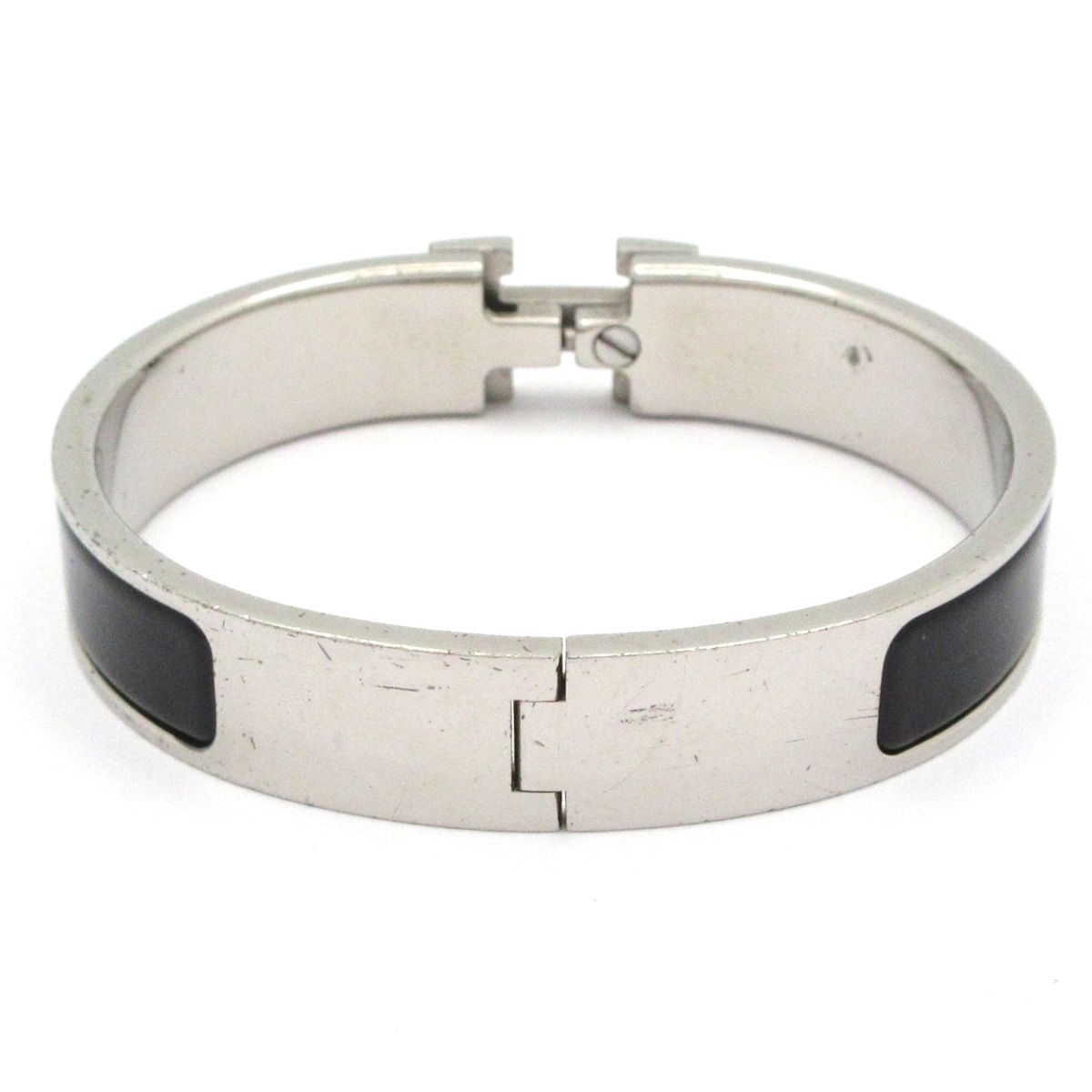 Hermes Bangle Click Silver Black Bracelet — view 3