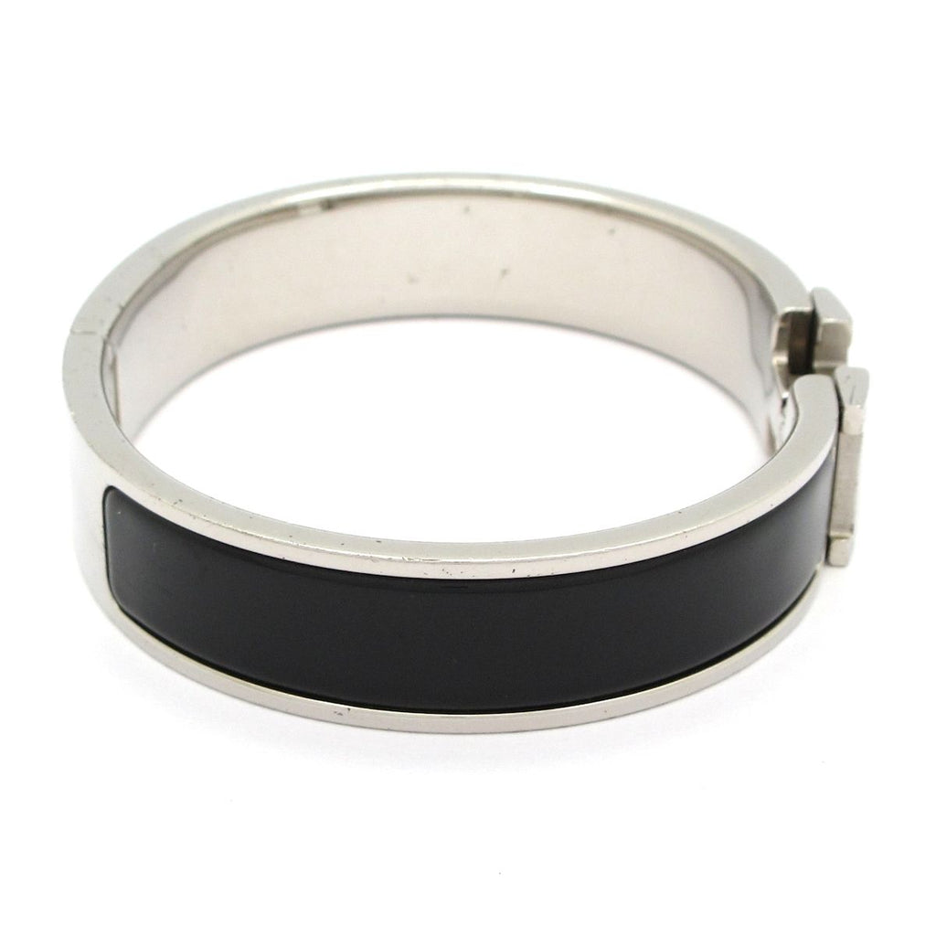 Hermes Bangle Click Silver Black Bracelet — view 2