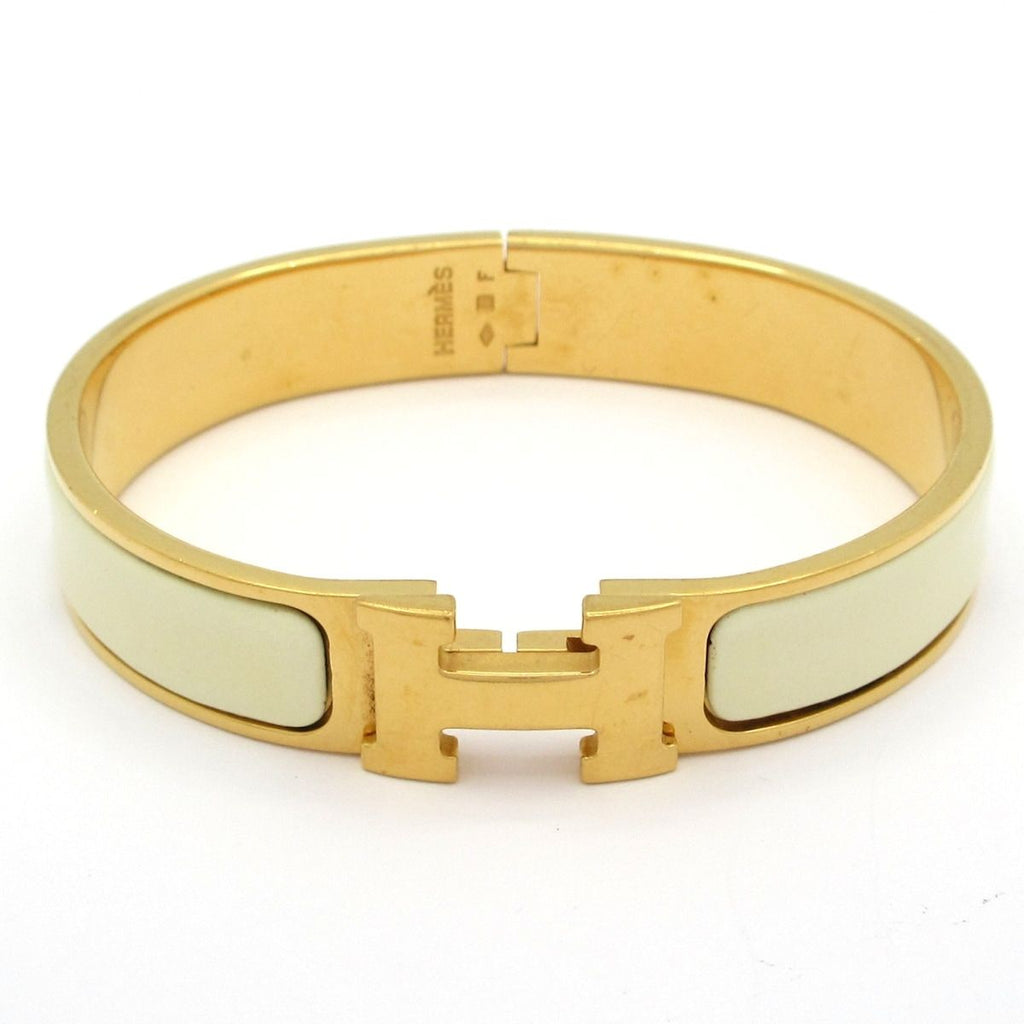 Hermes Bangle Click Gold Ivory Bracelet