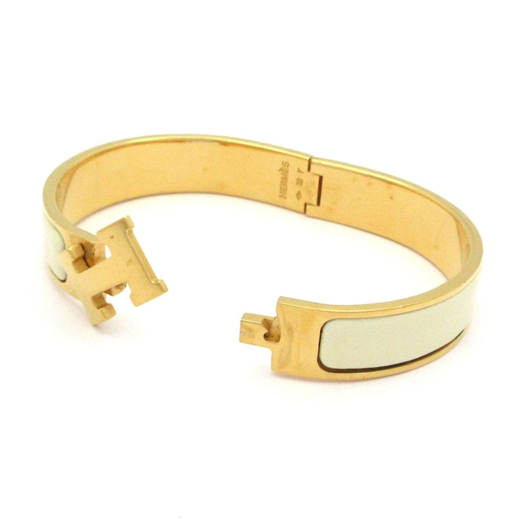 Hermes Bangle Click Gold Ivory Bracelet — view 5