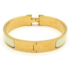 Hermes Bangle Click Gold Ivory Bracelet — view 3
