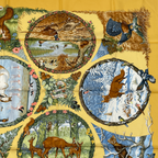 Hermes Carre 90 les Quatre Saisons Four Seasons Silk Scarf Yellow — view 2