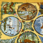 Hermes Carre 90 les Quatre Saisons Four Seasons Silk Scarf Yellow — view 3