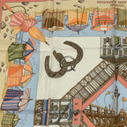 Hermes Scarf Silk Carre 90 Charmes Des Plages Normandes Normandy Coast Charm — view 2