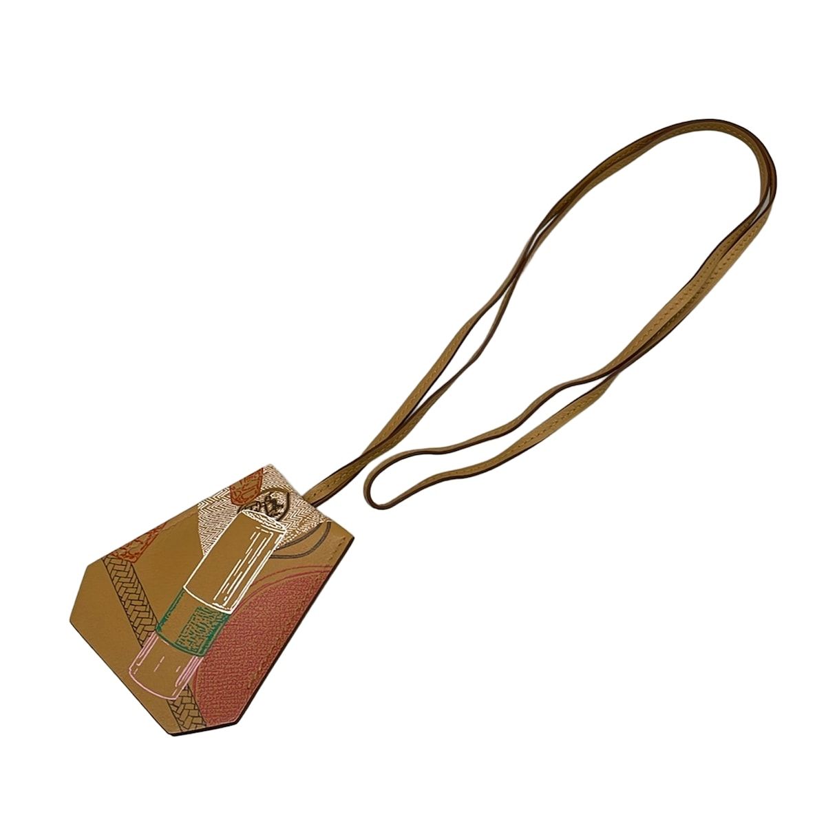 Hermes Brown Red Multi Clochette Silver Leather Shoulder