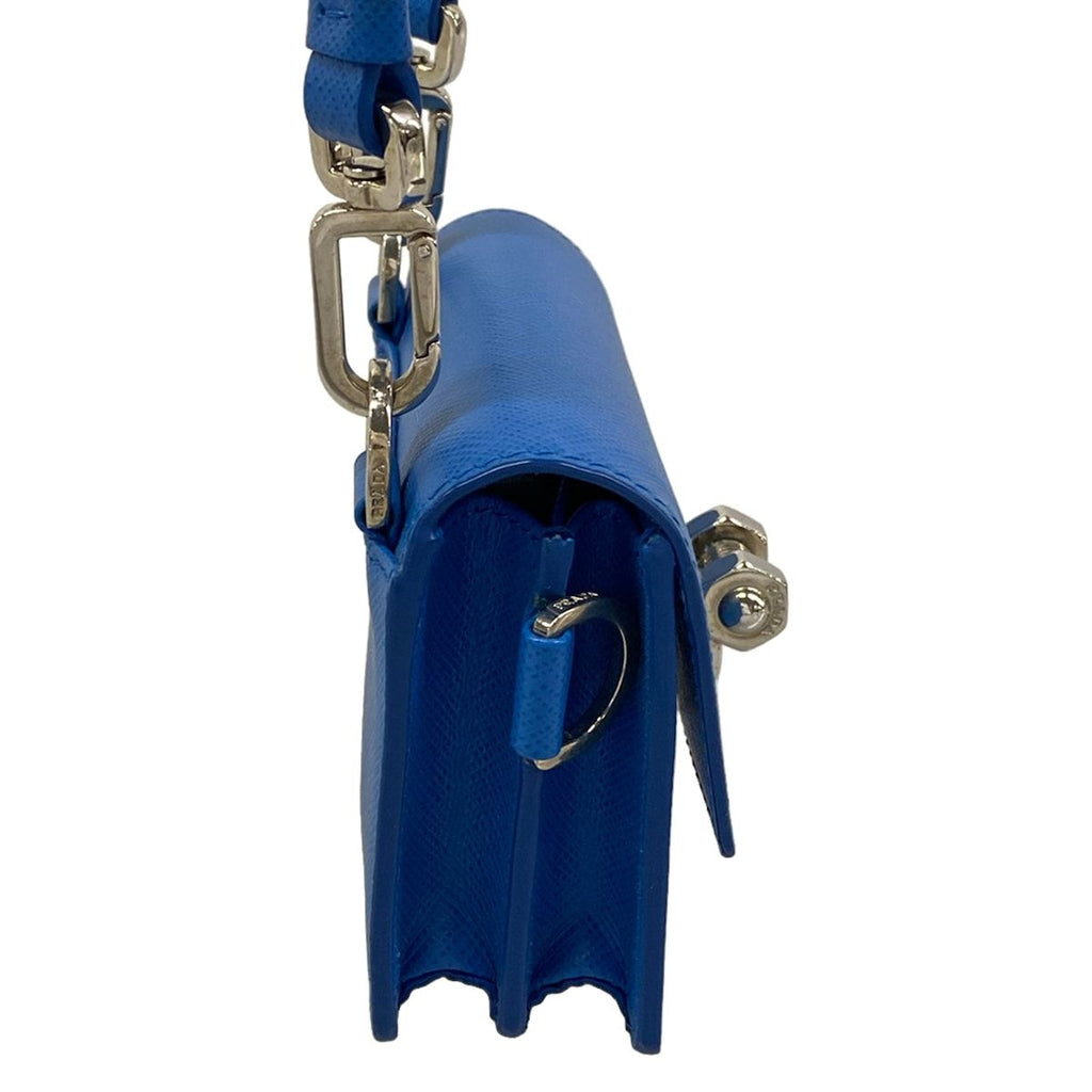 Prada Shoulder Bag Blue with Detachable Strap Leather — view 2