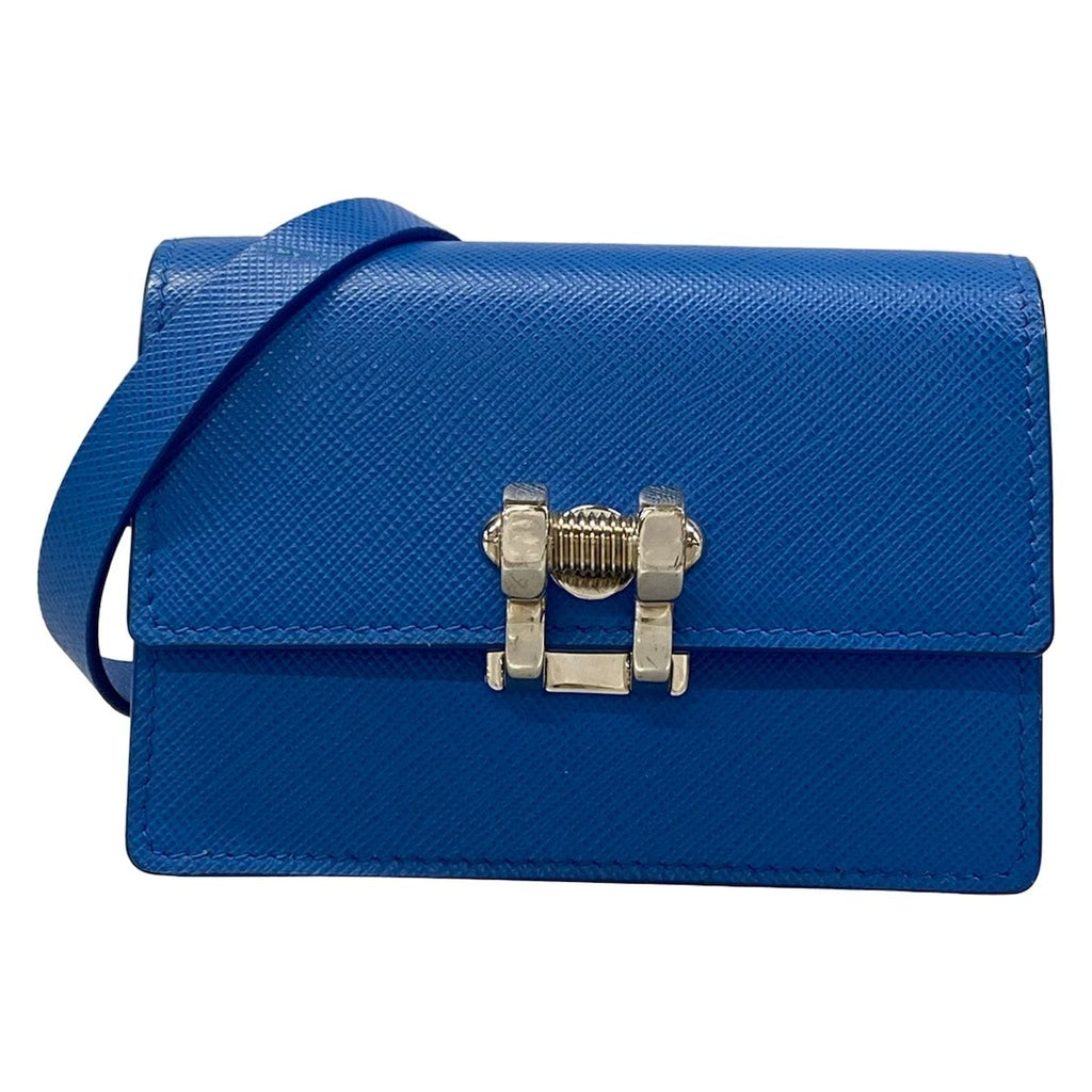 Prada Shoulder Bag Blue with Detachable Strap Leather