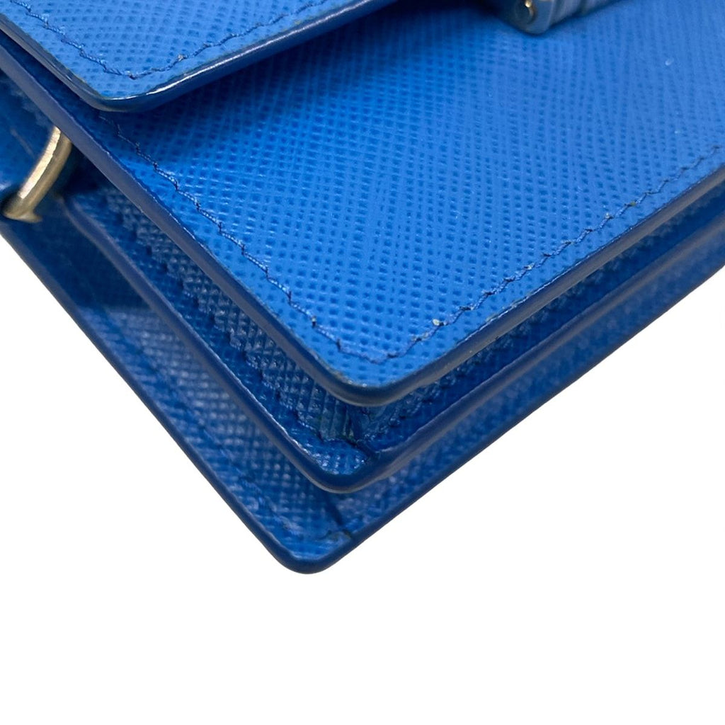 Prada Shoulder Bag Blue with Detachable Strap Leather — view 6