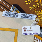 Hermes Carre 90 in Salzburg Yellow Orange Scarf Silk — view 6