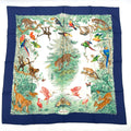 Hermes Scarf Carre 90 Equateur Red Road Under The Animal Bird All Over Pattern