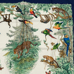 Hermes Scarf Carre 90 Equateur Red Road Under The Animal Bird All Over Pattern