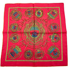 Hermes les Armes de Paris Coat of Arms of Scarf Silk Red Multicolor