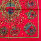 Hermes les Armes de Paris Coat of Arms of Scarf Silk Red Multicolor — view 5