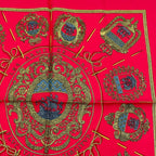 Hermes les Armes de Paris Coat of Arms of Scarf Silk Red Multicolor — view 3