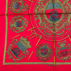 Hermes les Armes de Paris Coat of Arms of Scarf Silk Red Multicolor — view 4