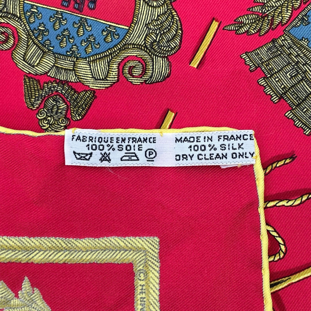 Hermes les Armes de Paris Coat of Arms of Scarf Silk Red Multicolor — view 6