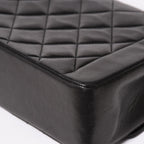 Chanel Diana Quilted 25 S Flap S Chain Shoulder Bag CC Logo Lambskin Black — view 8