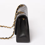 Chanel Diana Quilted 25 S Flap S Chain Shoulder Bag CC Logo Lambskin Black — view 4