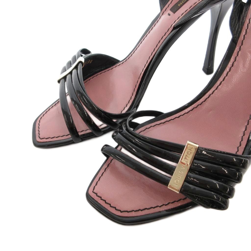 Louis Vuitton Sandals Pin Heels Strap Enamel 36 Black — view 3