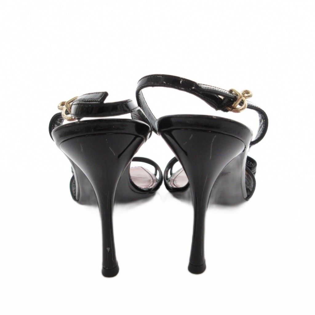Louis Vuitton Sandals Pin Heels Strap Enamel 36 Black — view 5
