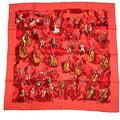 Hermes Carre 90 Concerto Red Silk 100% Scarf