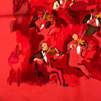 Hermes Carre 90 Concerto Red Silk 100% Scarf — view 6