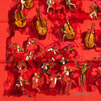 Hermes Carre 90 Concerto Red Silk 100% Scarf — view 4