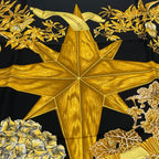 Hermes Carre 90 Passiflores Passion Flower Black Silk 100% Scarf — view 6